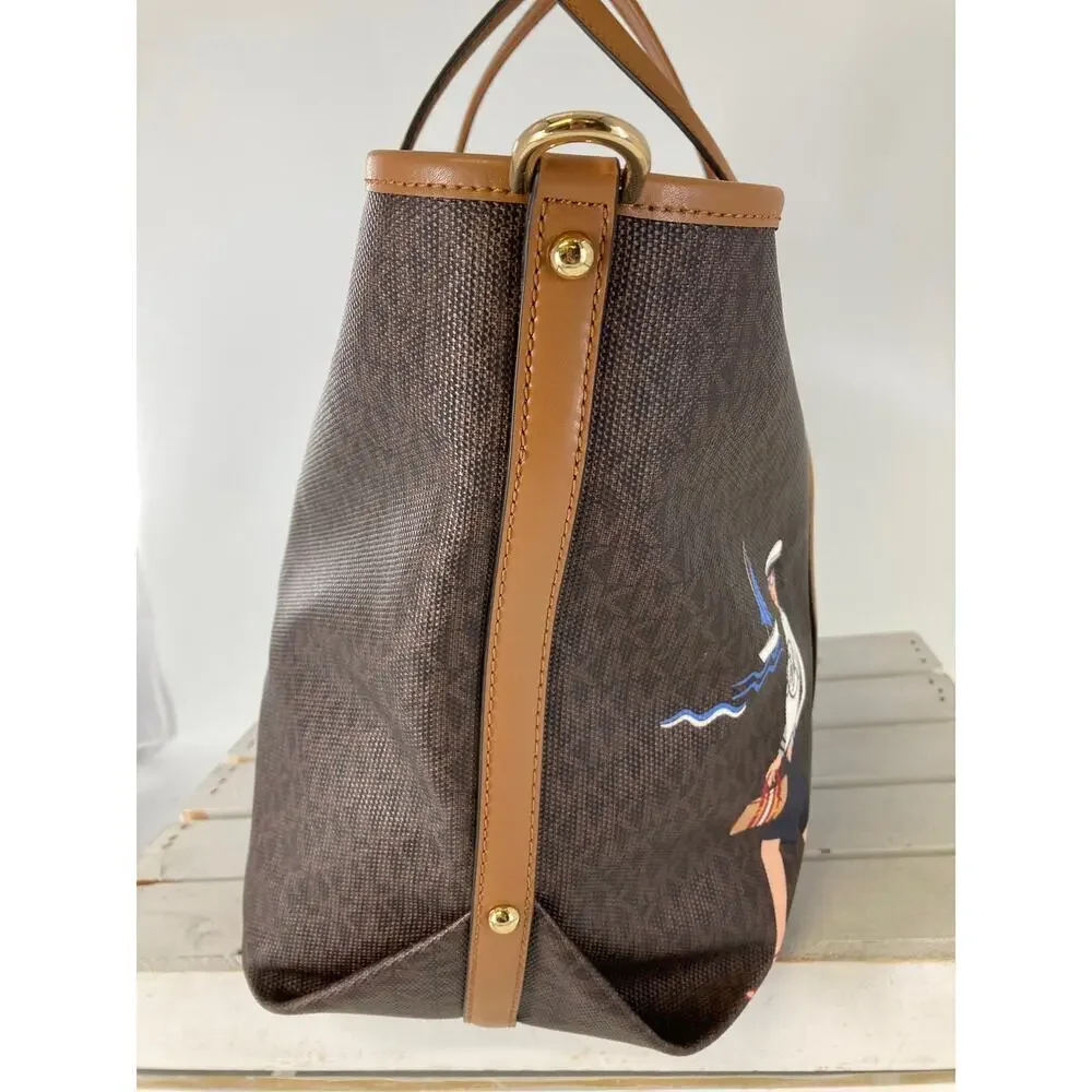 MICHAEL KORS, EXTRA LARGE SIGNATURE PVC LEATHER TOTE BAG